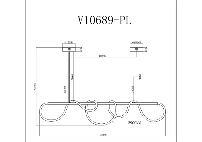 Подвесной светодиодный светильник Moderli True V10689-PL