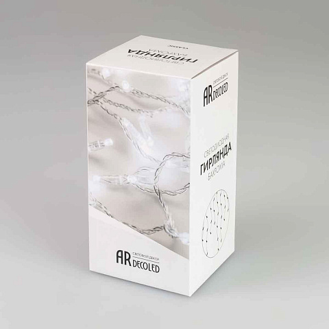 Уличная светодиодная гирлянда Ardecoled бахрома 230V теплый белый ARD-Edge-Classic-2400X600-Clear-88Led-Pulse Warm 034913