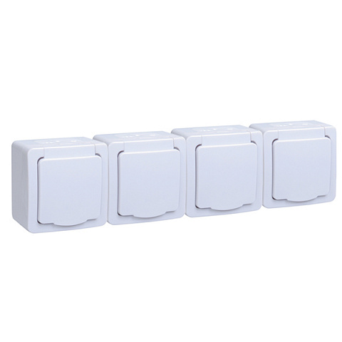 IEK GERMES PLUS РСб24-3-ГПБб роз 4м с з/к о/у IP54 (белый)