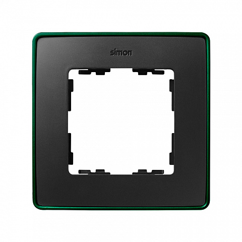 Simon 82 Detail Графит, зеленое основание Рамка 1-ая