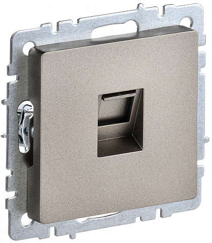 IEK BRITE BASE Шампань Розетка комп. RJ45 кат.5E РК10-БрШ шампань