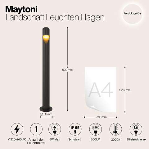 Садово-парковый светильник Maytoni O423FL-L5GF