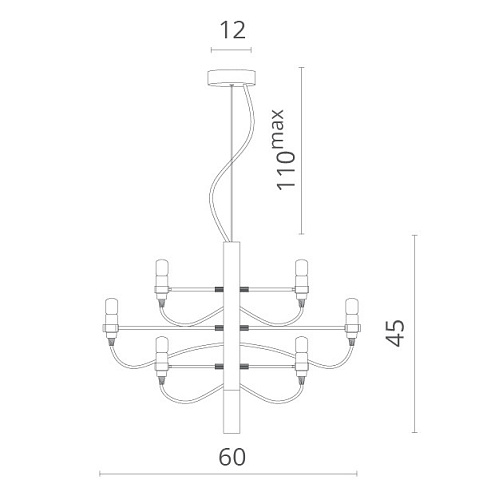 Подвесная люстра Divinare 8030/02 LM-18