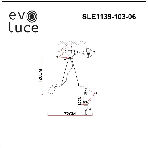 Подвесная люстра Evoluce Gessi SLE1139-103-06