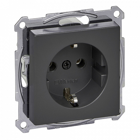 Schneider Electric Merten SM Антрацит Розетка с/з безвинт.зажим