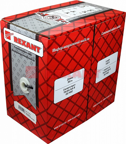 Кабель FTP 2PR 24AWG CAT5e 305м Rexant