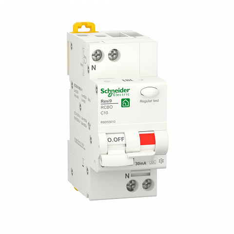 Schneider Electric RESI9 Автоматический выключатель дифференциального тока (ДИФ) 1P+N С 10А 6000A 30мА тип A