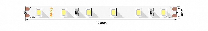 Светодиодная лента SWG 4,8W/m 60LED/m 2835SMD теплый белый 5M 005272