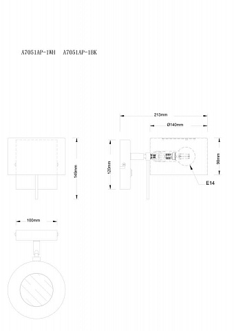 Спот ARTE Lamp A7051AP-1BK