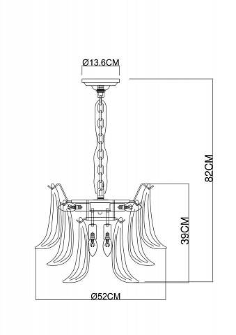 Подвесная люстра ARTE Lamp A4072LM-6GO