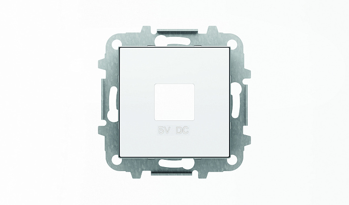 ABB SKY Альпийский белый Накладка для механизмов зарядного устройства USB, арт.8185