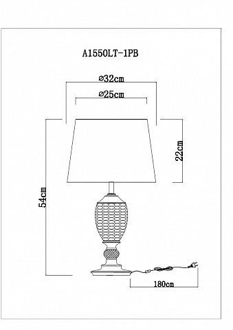 Настольная лампа ARTE Lamp A1550LT-1PB