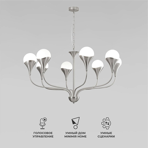 Подвесная люстра Eurosvet Calyx 60169/8 никель Smart a068277