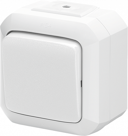 ABB Variant+ Белый Выключатель одноклавишный, IP54