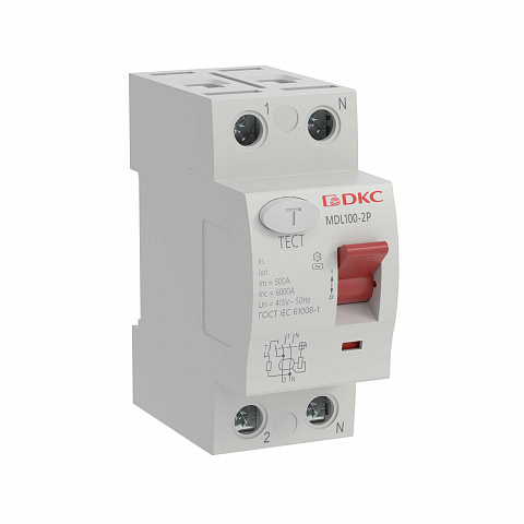 DKC YON max Устройство защитного отключения УЗО ВДТ MAX MDL100, 2P, 30mA, 63A, тип АС