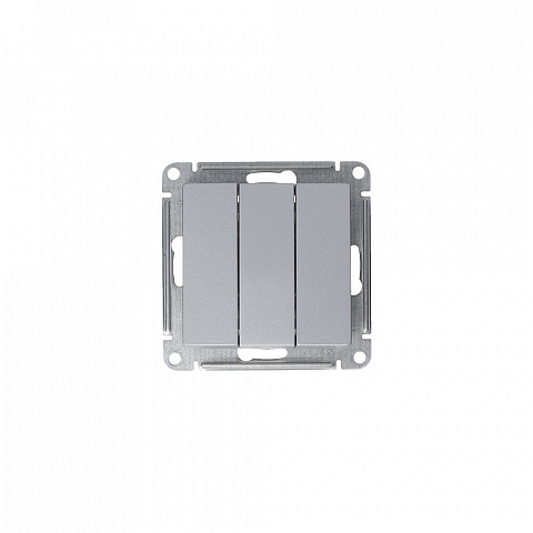 Systeme Electric AtlasDesign Алюминий Выключатель 3-клавишный сх.1+1+1, 10АХ, механизм