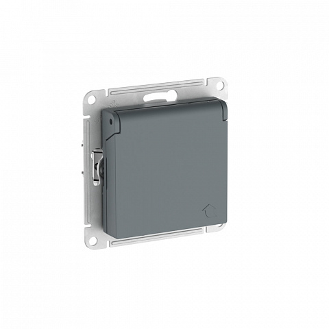 Systeme Electric AtlasDesign Грифель Розетка с заземл. со шторк. с крышкой, 16А,IP20,мех., быстрозажим. клем.