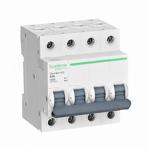 Systeme Electric City9 Set Автоматический выключатель (АВ) B 50А 4P 4.5kA 400В