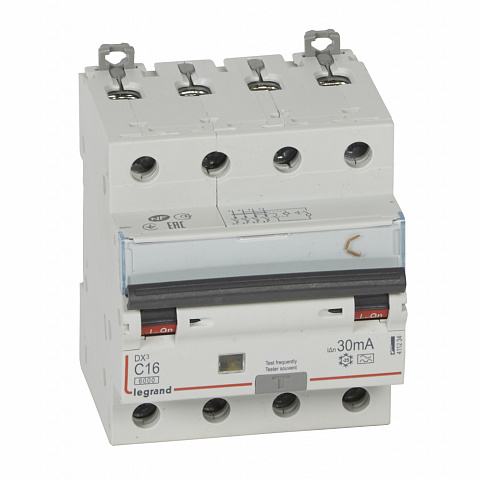 Legrand DX3 Дифференциальный автоматический выключатель 4P 16А (С) 30MA-A