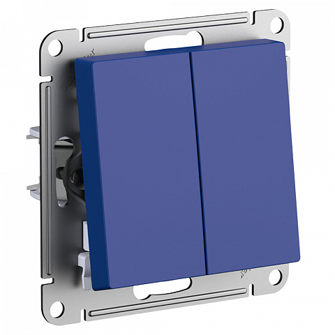 Systeme Electric AtlasDesign Аквамарин Выключатель 2-клавишный с самовозвратом, сх.2, 10А, механизм