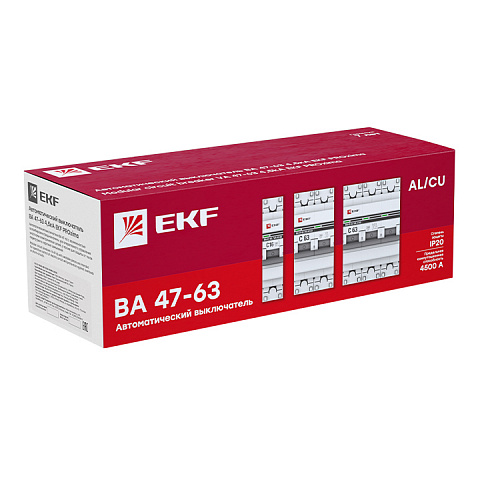 EKF PROxima ВА 47-63 Автоматический выключатель  (С) 1P 0,8А 4,5kA