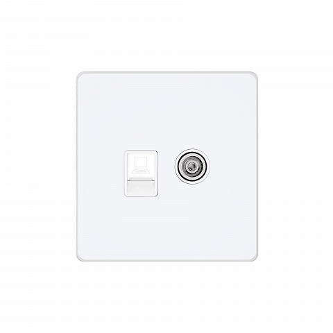 Systeme Electric Systeme Infinity Арктический лед Розетка информационная TV/FM и RJ-45 кат.5е