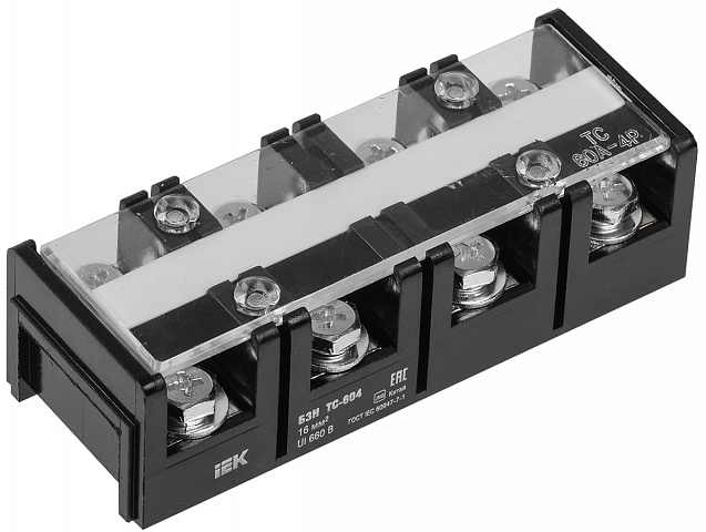 IEK Блок зажимов БЗН ТС-604 16 мм2 60A 4 пары