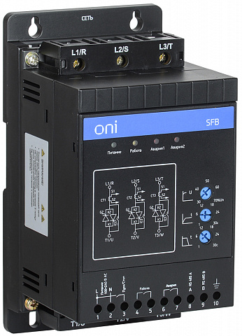 IEK ONI Устройство плавного пуска SFB 3Ф 380В 1,1кВт 2,2A Uупр 110-220В Modbus