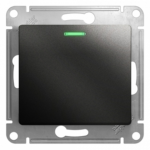 Systeme Electric Glossa Антрацит Выключатель 1-клавишный с подсветкой сх.1а, 10AX