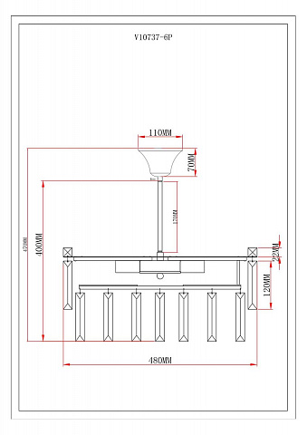 Люстра на штанге Moderli V10737-6P