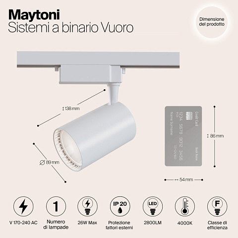 Светильник на шине Maytoni TR003-1-30W4K-W