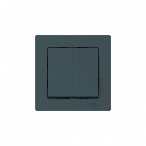 Systeme Electric AtlasDesign Изумруд Выключатель 2-клавишный, сх.6, 10АХ, в сборе, быстрозажим. клем.