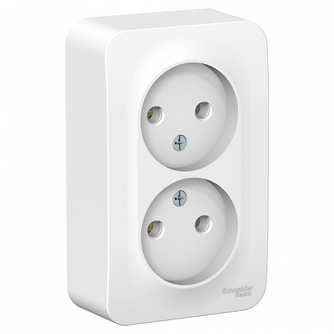 Systeme Electric Blanca наруж Бел Розетка 2-ая б/з без шторок, 16А, 250В