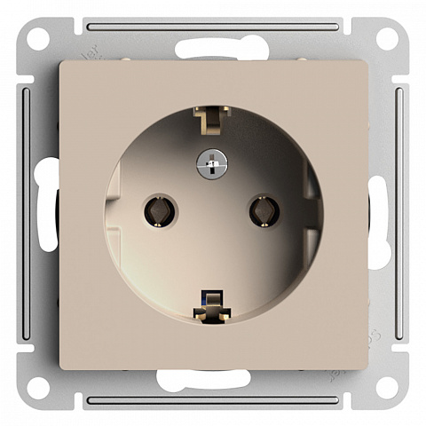Systeme Electric AtlasDesign Песочный Розетка с/з, 16А, механизм