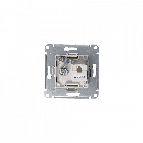 Systeme Electric AtlasDesign Алюминий Розетка двойная комп+ТВ, RJ45+TV, кат.5E, механизм