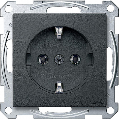 Schneider Electric Merten SM Антрацит Розетка с/з безвинт.зажим