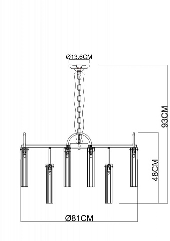 Подвесная люстра Arte Lamp Borgia A4088LM-15AB