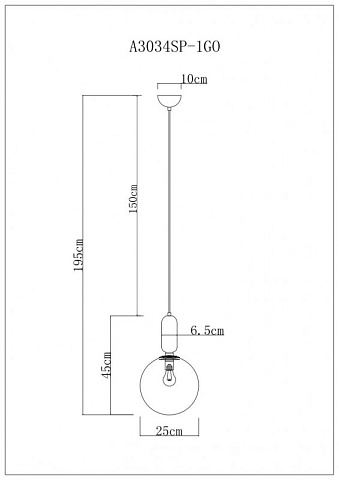 Подвесной светильник ARTE Lamp A3034SP-1GO