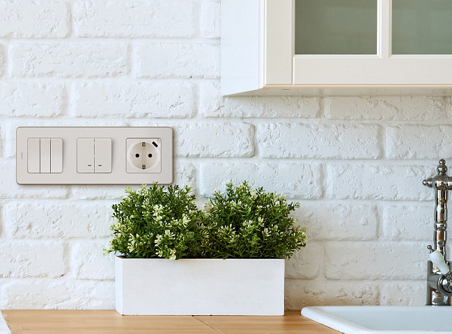 Legrand INSPIRIA Слоновая кость Выключатель двухклавишный с подсветкой/индикацией 10 AX - 250 В