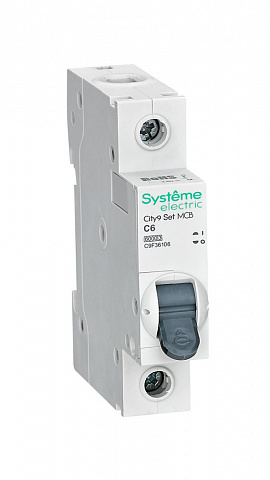 Systeme Electric City9 Set Автоматический выключатель (АВ) С 6А 1P 6kA 230В