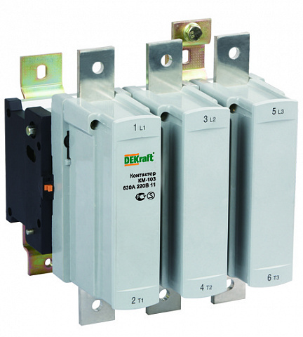 Dekraft Контактор 630А 220В АС3 1НО+1НЗ КМ-103