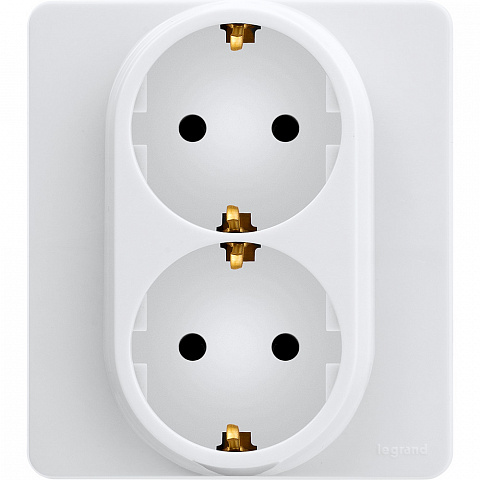 Legrand INSPIRIA Белый Розетка 2 x 2К+З - немецкий стандарт - 16 А - 250 В