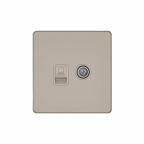Systeme Electric Systeme Infinity Песчаный берег Розетка информационная TV/FM и RJ-45 кат.5е