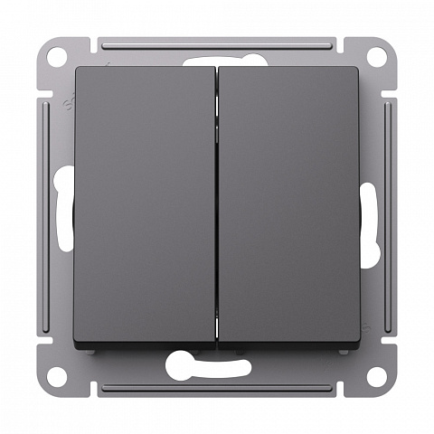 Systeme Electric AtlasDesign Базальт Выключатель 2-клавишный, сх.5, 10АХ, механизм