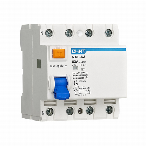 CHINT УЗО NXL-63 6kA 3P+N 40A 30mA A (R)