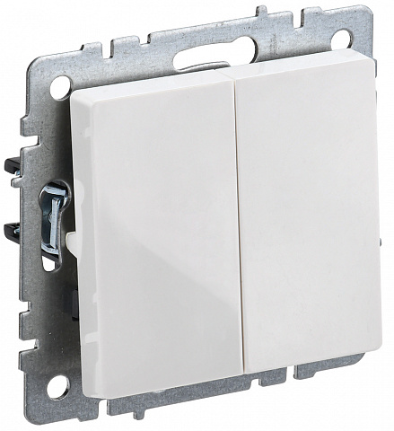 IEK BRITE BASE Белый Выключ. 2-кл прох 10А ВС10-2-6-БрБ