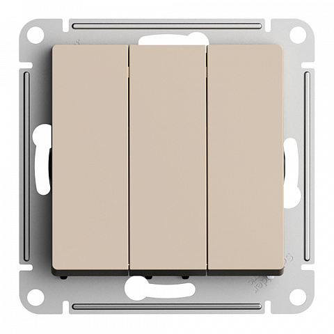 Systeme Electric AtlasDesign Песочный Выключатель 3-клавишный, сх.1+1+1, 10АХ, механизм