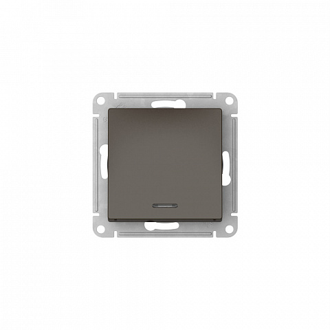 Systeme Electric AtlasDesign Мокко Переключатель 1-кл с подсветкой, сх.6а, 10АХ, мех., быстрозажим. клем.