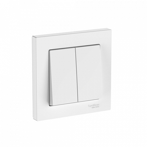 Systeme Electric AtlasDesign Белый Выключатель 2-клавишный, сх.5, 10АХ, в сборе, быстрозажим. клем.