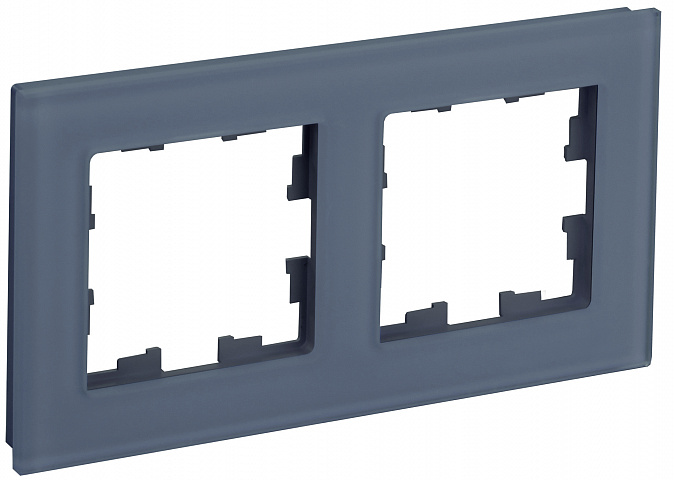 IEK BRITE DECOR Маренго матовый стекло Рамка 2-мест. РУ-2-2-Бр